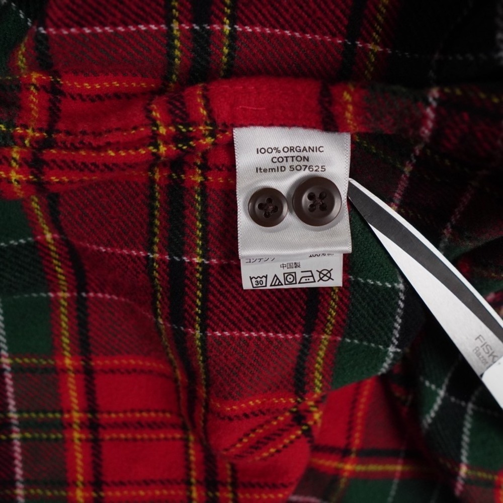 LL Bean Scotch Flannel Shirt‎ Mens XL Red Tartan Plaid Slim Fit Organic Cotton - Picture 11 of 12